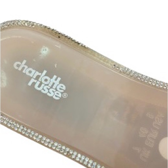 Mirrored Rhinestone Jelly Slide Flat Sandals Charlotte Russe - Picture 4 of 10